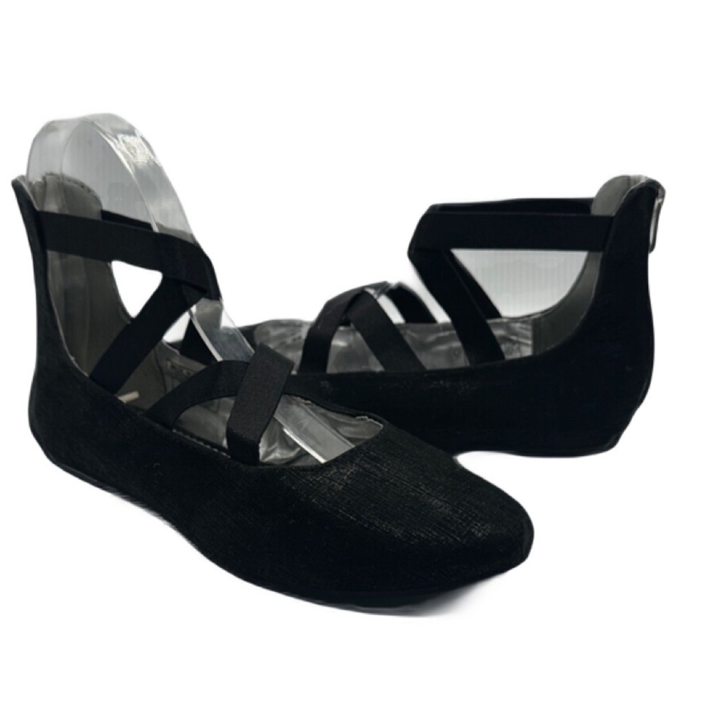 Nine West Sz 4 Black Dress Shoes with Crisscross Straps